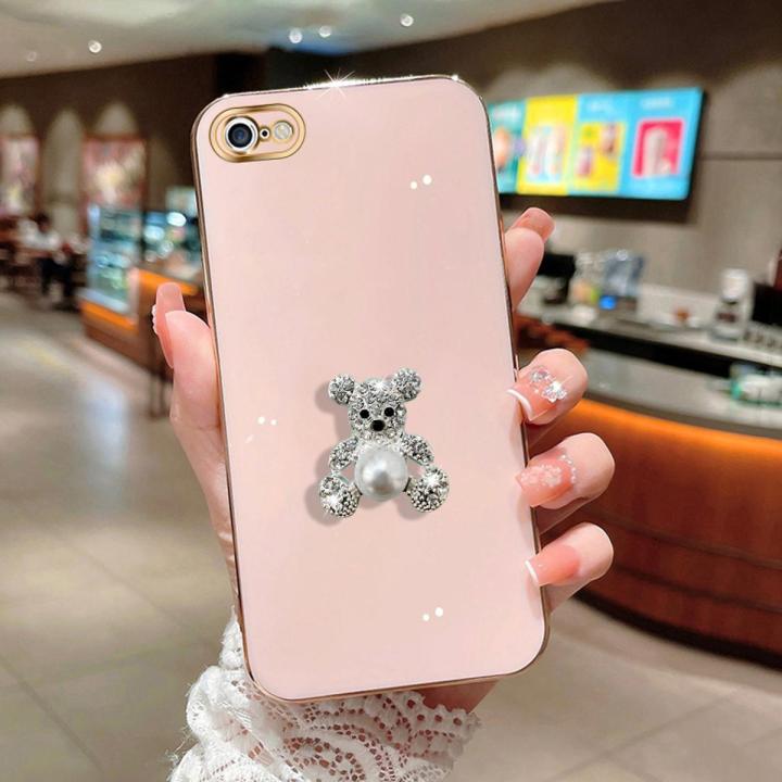 FELMYST Bear Case For iPhone 6/6S Plus Luxury 3D Cute Be@r Pearl