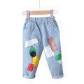 GC Boys Cotton Jeans Children Middle Waist Fashion Casual Cartoon Anime Trousers For 1-6 Years Old Kids. 