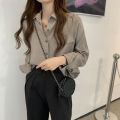 Spring 2022 New Korean Style Hong Kong Style Vintage Long Sleeve Shirt Women's Loose Outer Wear All-Match Mid-Length Western Style Shirt. 