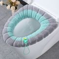 New Toilet Seat Cover Winter Thickened Plush Home Universal Washable Toilet Cushion with Handle Soft Warm Bathroom Accessories. 