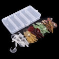 Simulation Worms Fishing Lures Bionic Single Tail Soft Baits Fishy Smell with Plastic Fishing Tackle Box 50Pcs. 