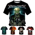 Rock Band Megadeth Unisex 3D Printed T Shirt Popular hop O-Neck Short-sleeved T-shirt Summer Men's Top Christmas Skull Tees.