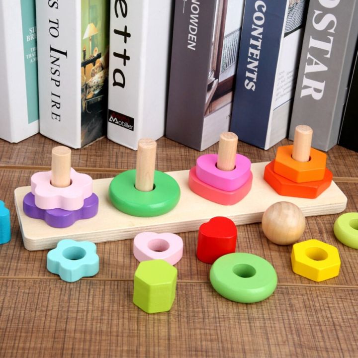 Cute%20Baby%20Kids%204-Column%20Geometric%20Blocks%20Stacking%20Shape%20Matching%20Puzzle%20Game%20Education%20Study%20Toy%20-%20Image%202