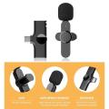 Wireless Lavalier Single Microphone K8 Portable Audio Video Record Mini Mic For Android Live Broadcast Gaming Phone Microphone Type-C & Lighting Black. 
