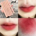 Student'S Pseudo Plain Face Temperament Lipstick Gege Bear Velvet Soft Mist Tube Lipstick Pen 6-Color Long Tube Long-Lasting Matte Lip Gloss. 