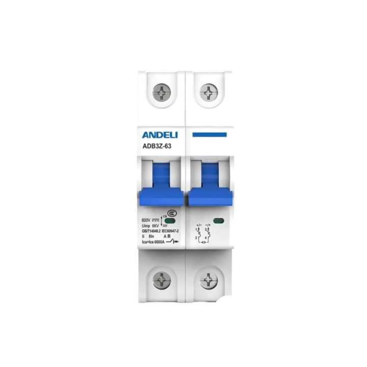 ANDELI 32A 6kA DC MCB DP 600V 2P Miniature Circuit Breaker Two Pole