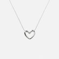 Japan and South Korea summer new simple hollow love titanium steel necklace women's light luxury niche ins Korean temperament clavicle chain. 