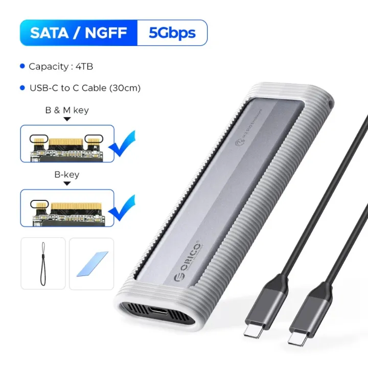 ORICO%20AXM2S-G2%20M.2%20NVMe%20&%20M.2%20NGFF/M.2%20SATA%20SSD%20Enclosure%20With%20Silicone%20Protective%20Case%20USB-C%20up%20to%2010%20Gbps,%202-in-1%20Cable%20Portable%20Hanging%20Rope%20-%20Image%208