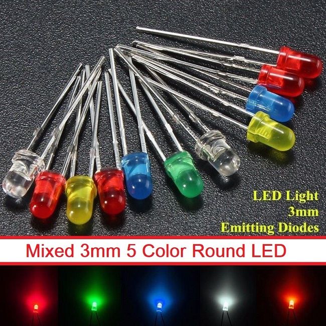 100Pcs-%203mm%20COLORFUL%20LED%20Mixed%203mm%205%20Color%20Round%20LED%20Light%20Emitting%20Diode%20Basic%20LED%20Green%20Red%20Yellow%20Blue%20White%20Light%20Bulbs%20For%20Electronics%20Project%20Indicator%20Front%20Panels%20Light%20DIY%20-%20Image%205