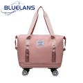Travel Bag with Detachable Wheels Large Capacity Waterproof Duffel Bag with Detachable Wheels for Gym Travel Overnight Storage Bag.