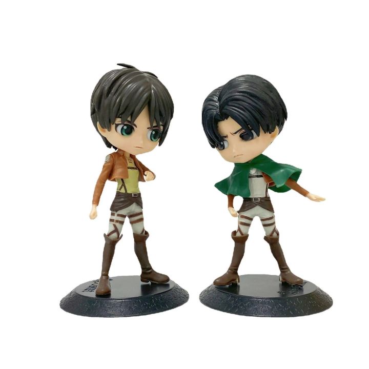 Tongyundacheng Figure AnimeEren Jaeger/Levi Action Figur, Cartoon Anime, In PVC, Modello Da Collezione Per Desktop, 10 Cm