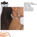 Carat Lady Circle Earrings Shiny Ladies Fashion Hollow Out Butterfly Hoop Earrings. 