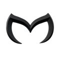 2x Black/Silver Evil M Logo Emblem Badge Decal for Mazda All Model Car Body Rear Trunk Decal Sticker Nameplate Decor. 