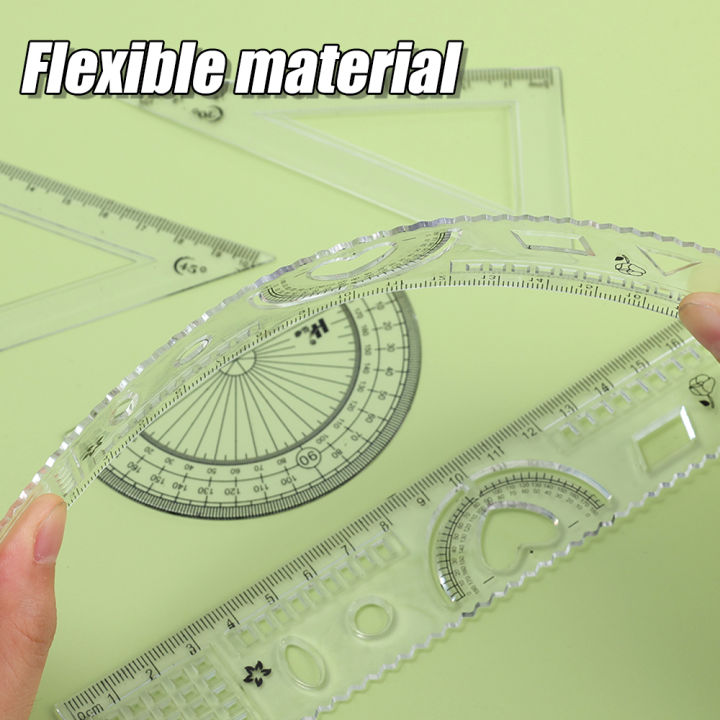 4PCS%20Measure%20Draw%20Plastic%20Transparent%20Ruler%20Protractor%20Triangle%20Ruler%20School%20Office%20Supplies%20Scale%20Stationery%20-%20Image%205