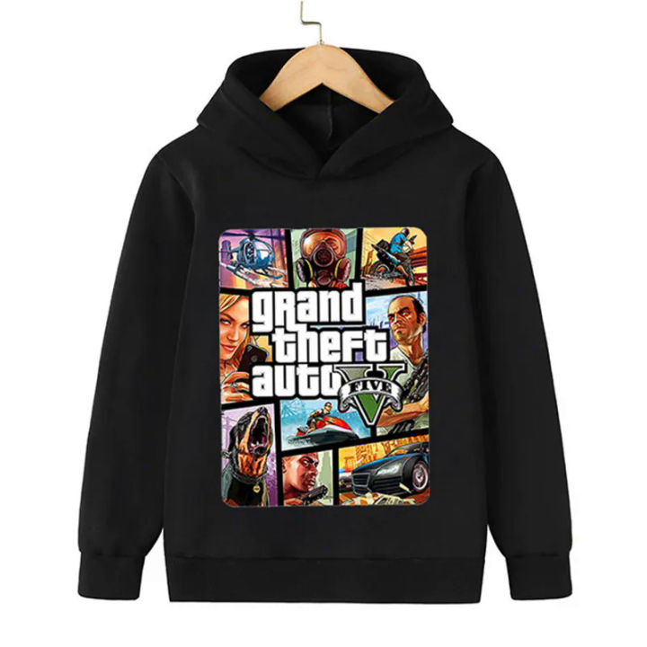 spring and autumn children's gta5 printed Hoodie Sweatshirt children's 4-14-year-old game sports Hoodie