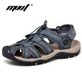 Classic Men's Sandals Summer Soft Sandals Comfortable Men Shoes Leather Sandals Big Size Soft Outdoor Men Roman Sandals.