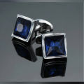 Wedding Cufflinks Button for Men Shirt Blue Wedding Cufflinks with Box.