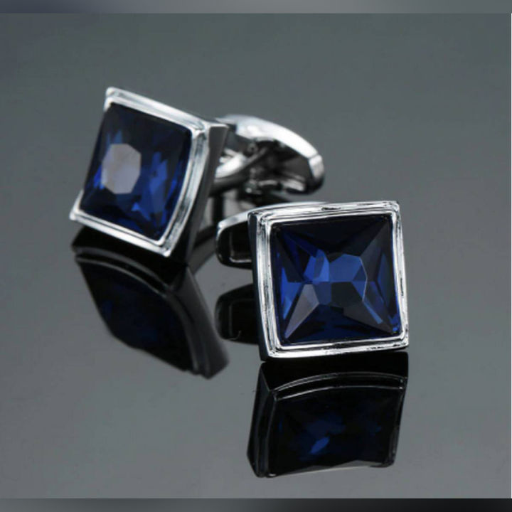 Wedding Cufflinks Button for Men Shirt Blue Wedding Cufflinks with Box