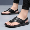 Casual flip-flops men's summer non-slip outdoor dual-use wear sandals microfiber splint slippers sandals men. 