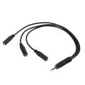 1/8 to 1/4 adapter-3 x Stereo Audio Splitter Cable-Black. 