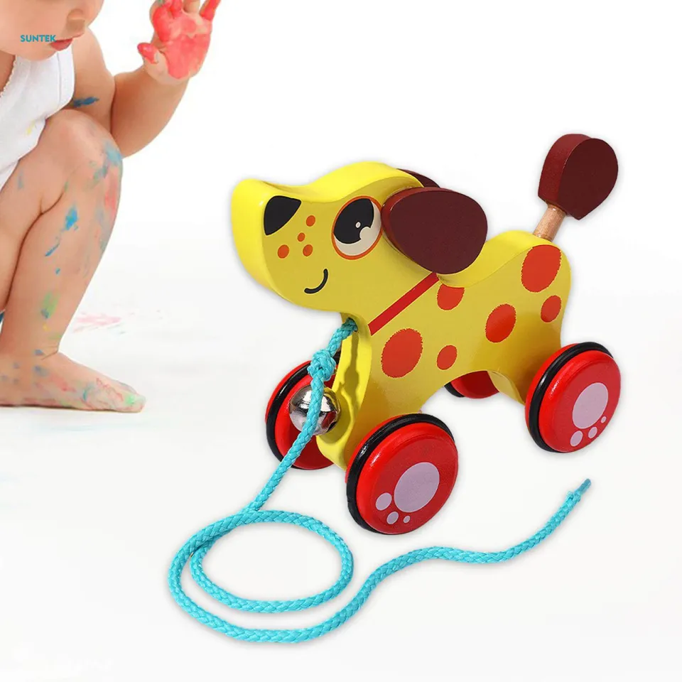 Animal Push and Pull Along Toys Educational Toy Handmade Wooden