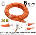 Cat6 Cable 20M Gigabit Ethernet Network Internet Indoor LAN Cable for CCTV Camera, Router, Computer- Orange.