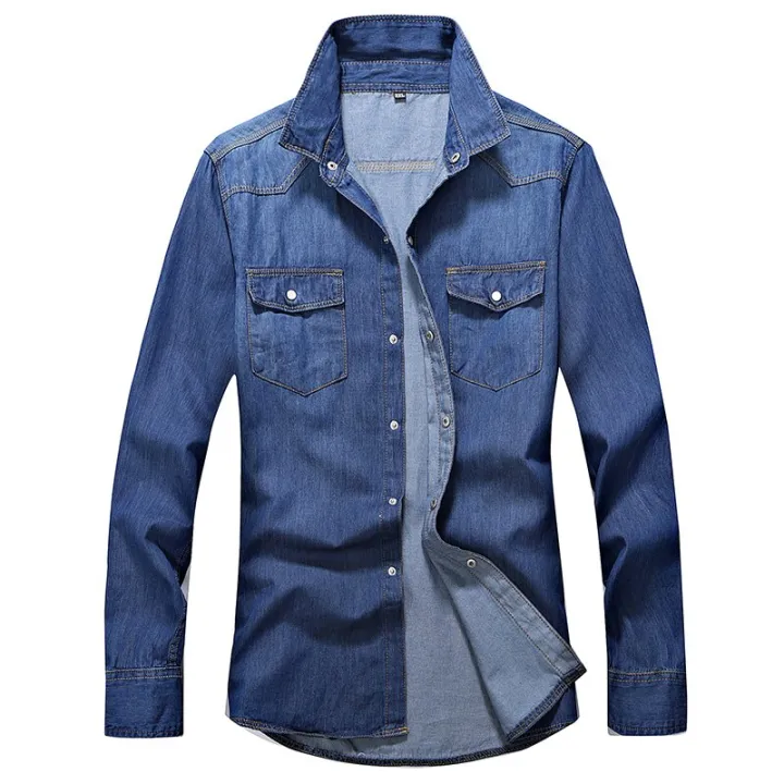2020%20spring%20and%20autumn%20Washing%20Charm%20jeans%20shirts%20Long%20sleeve%20men's%20shirt%20Denim%20Wear%20men's%20jacket%20Cowboy%20wear%20-%20Image%203