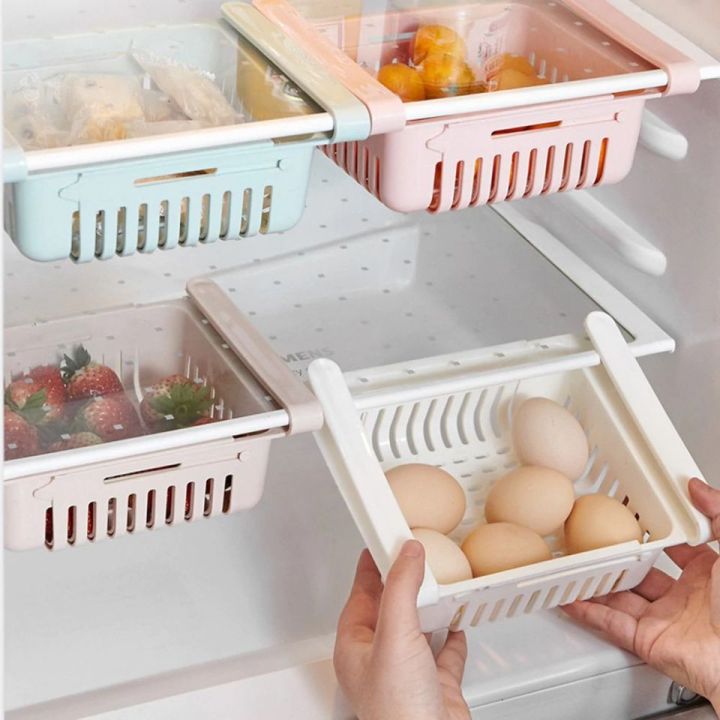 REFRIGERATORS DRAWER SHELF PLASTIC ORGANIZER BASKET