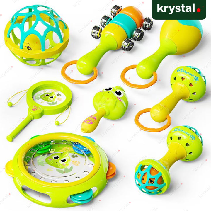 【Krystal】 Colorful Cartoon Baby Rattle Toy Set | Lightweight Plastic ...