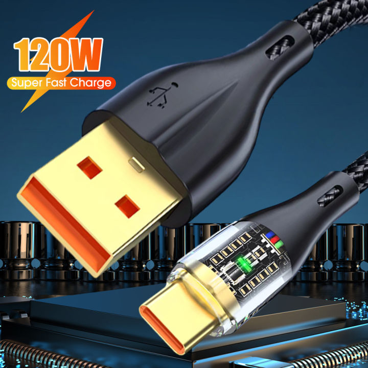 120W%20Transparent%20Head%20Woven%20C%20Type%20Data%20Cable%20-%20Type-C%20Super%20Fast%20Charging%20Cable%20-%20Durable%20Flash%20Charge%20For%20All%20Android%20Phone%20-%201/1.5/2M%20Digital%20Show%20Charger%20with%20Night%20Light%20-%20Image%202
