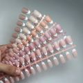 120pcs White French Tips Soft Gel Nail Tips Short Coffin Press on Nail Manicure Semi-finished Products for Nail Extension System. 