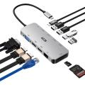 Dual HDMI Docking Station ICZI USB C Hub 11-in-1 USB C Multiport Adapter with 2 HDMI 4K 30Hz, 4 USB 3.0 / 2.0, Gigabit Ethernet,.