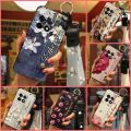 Dirt-resistant Flower Phone Case For OnePlus 11/1+11 Wristband Anti-knock Back Cover Shockproof Lanyard Protective Ring.