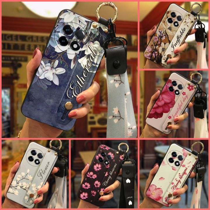 Dirt-resistant%20Flower%20Phone%20Case%20For%20OnePlus%2011/1+11%20Wristband%20Anti-knock%20Back%20Cover%20Shockproof%20Lanyard%20Protective%20Ring%20-%20Image%202