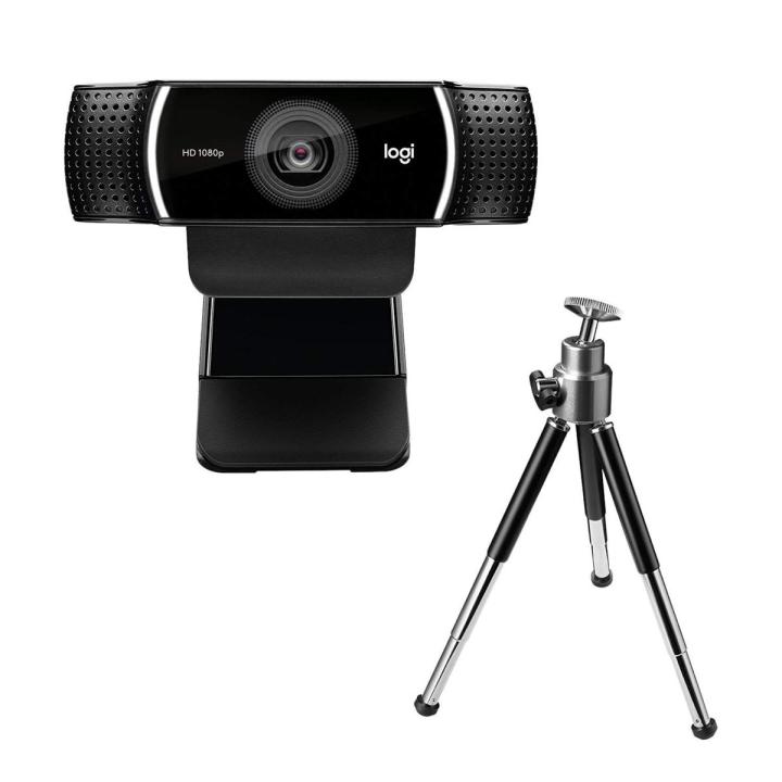 Logitech C922 Pro Stream Webcam, HD 1080p/30fps or HD 720p/60fps Hyperfast Streaming, Stereo Audio, HD light correction, Autofocus, For YouTube, Twitch, XSplit, PC/Mac/Laptop/Macbook/Tablet - Black