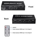 4k Hdmi Switcher Matrix 2x2 Hdmi Matrix 2 In 2 Out Hdmi Switch Splitter Converter Matrix 4k 30hz Hdcp1.4 With Ir Remote Control.