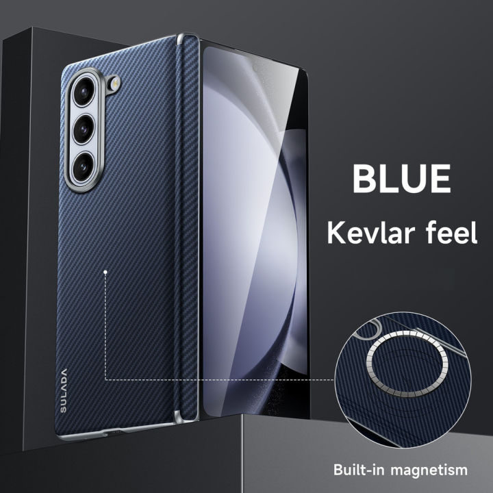 %E3%80%90Clearance%E3%80%91%20For%20Galaxy%20Z%20Fold6/5/4%20Case%20Built-In%20Magnetic%20Hinge%20Protective%20Back%20Cover,%20Fold6%20Fold5%20Fold4%20Casing%20"-%20Blue%20-%20Image%204