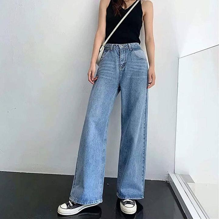 ladies High waisted Wide Leg Jeans