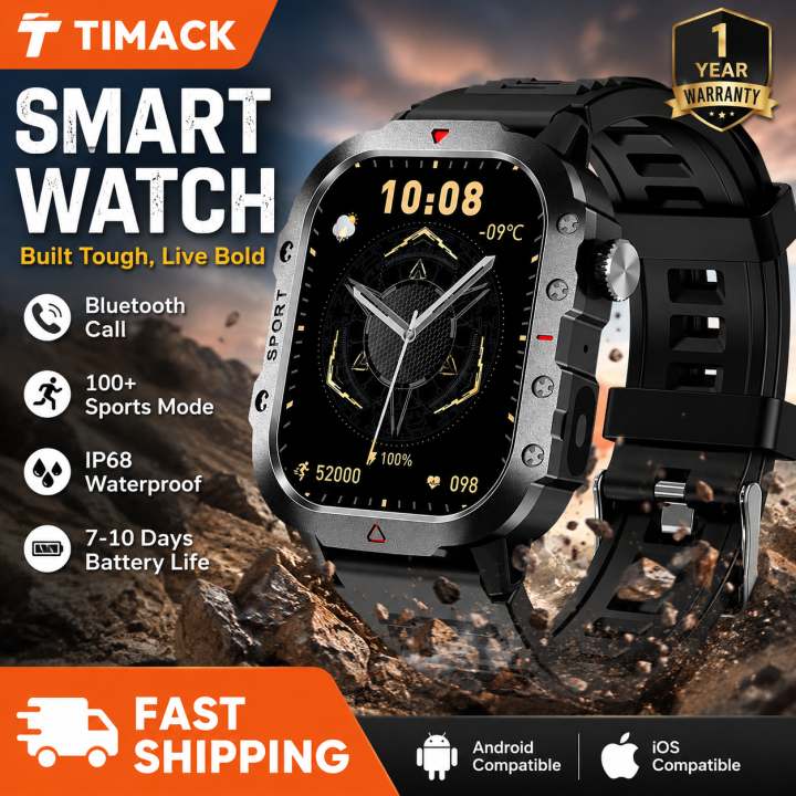 TIMACK%C2%AE%20H11%20Smart%20Watch%201.99"%20HD%20Full%20Touch%20Screen%20Men%20Bluetooth%20Call%2044*38*13mm%20Magnetic%20Wireless%20Charging%20Custom%20Picture%20Smartwatch%20for%20IOS%20Android%20for%20Men%20Women%20Holiday%20Gifts%20-%20Image%202