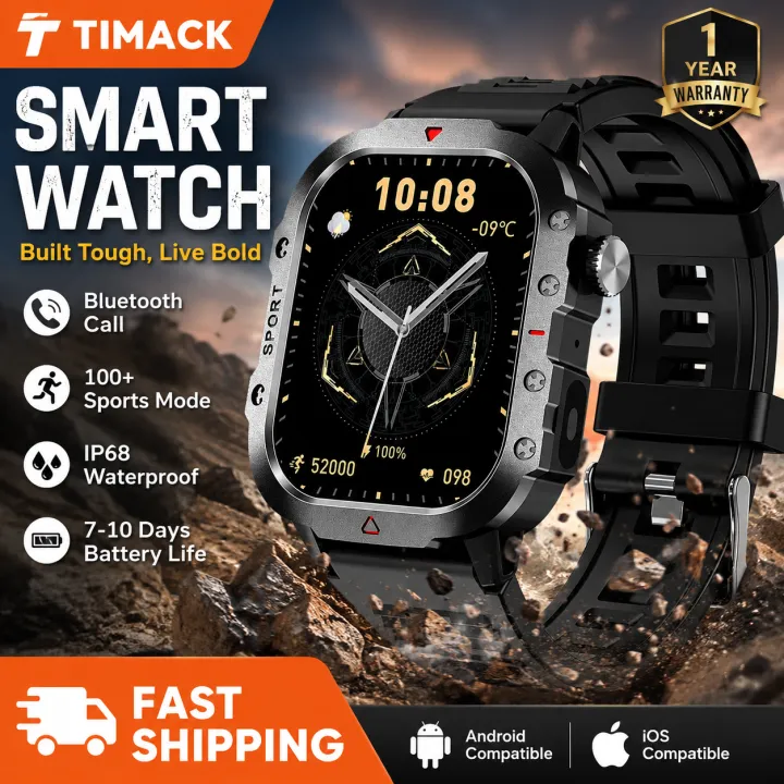 TIMACK%C2%AE%20H11%20Smart%20Watch%201.99"%20HD%20Full%20Touch%20Screen%20Men%20Bluetooth%20Call%2044*38*13mm%20Magnetic%20Wireless%20Charging%20Custom%20Picture%20Smartwatch%20for%20IOS%20Android%20for%20Men%20Women%20Holiday%20Gifts%20-%20Image%202