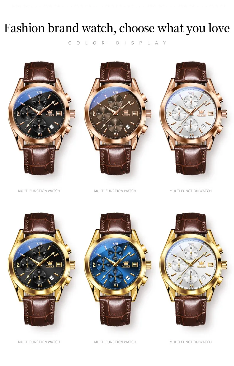 Men Leather Analoge Quartz Fashion Watch For Men 