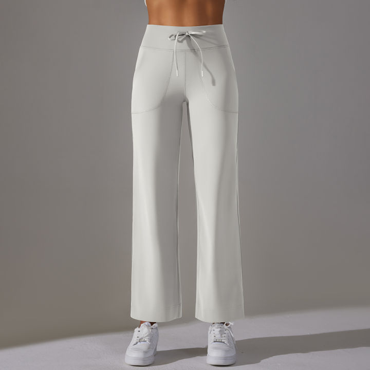 Wide%20Leg%20Pants%20With%20Pockets%20Women's%20Loose%20Yoga%20High%20Waist%20Legging%20Drawstring%20Outdoor%20Casual%20Jogging%20Gym%20Sports%20Flare%20Pants%20-%20Image%204