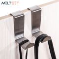 2Pcs/Set Stainless Steel Door Hooks Kitchen Cabinet Door Hanger For Towel Coat Clothes Bathroom Organizer Z Shape Hooks Rack.