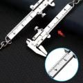 Portable Mini Vernier Caliper Keychain Mini Metal Ruler Car Key Chain Movable Vernier Caliper Ruler Model Keychain Keyring Gift.