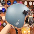 Axor Retro Jet Leather Dull Slate Dual Certified Helmet.