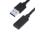 USB 3.0 Type-A Male To Type-C Female Converter Data Cable Charger Adapter for USB-A Port Connect with USB-C Device Black. 