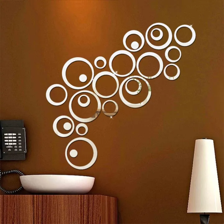 24Pcs%20DIY%203D%20Circle%20Mirror%20Wall%20Sticker%20Crystal%20Mural%20Decal%20Home%20Decor%20-%20Image%208