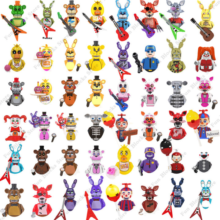 Game Classic Movie Doll FNAF Five Nights Nightmare Chica Foxy Golden Bonnie Bear Action Figure Bricks Building Blocks Toys Gifts Ruiqir Super Store