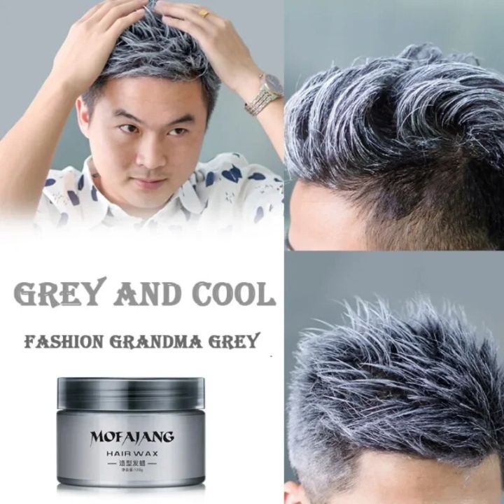 9 Color Hair Wax Styling Pomade Silver Grandma Grey Disposable Natural Hair Strong Gel Cream Hair Dye for Women Men 120g