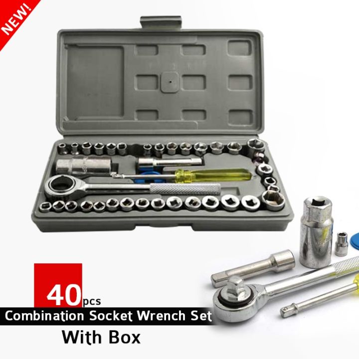 40-in-1 Tool Kit, Screwdriver and Socket Set for Automobile Tool Box Set 40pcs tool sets Aiwa a Toolkit for all your Household Fixes - Kings Trading